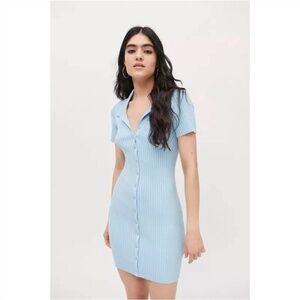 Urban Outfitters Sky Blue Ribbed Dress Small